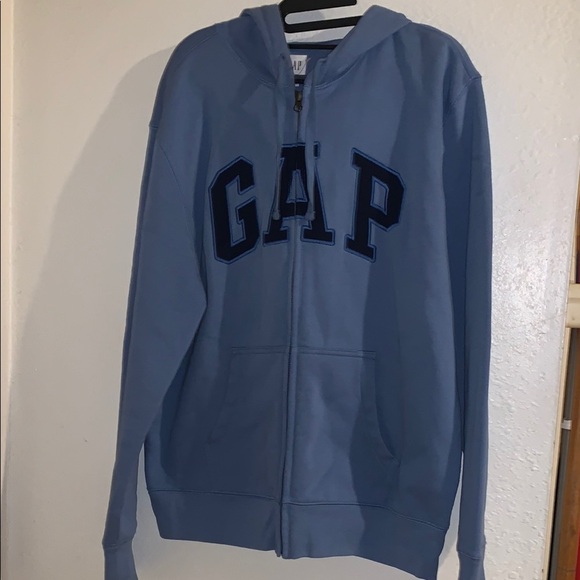 NWOT Men GAP Blue Zip-Up Hoodie - Picture 1 of 8